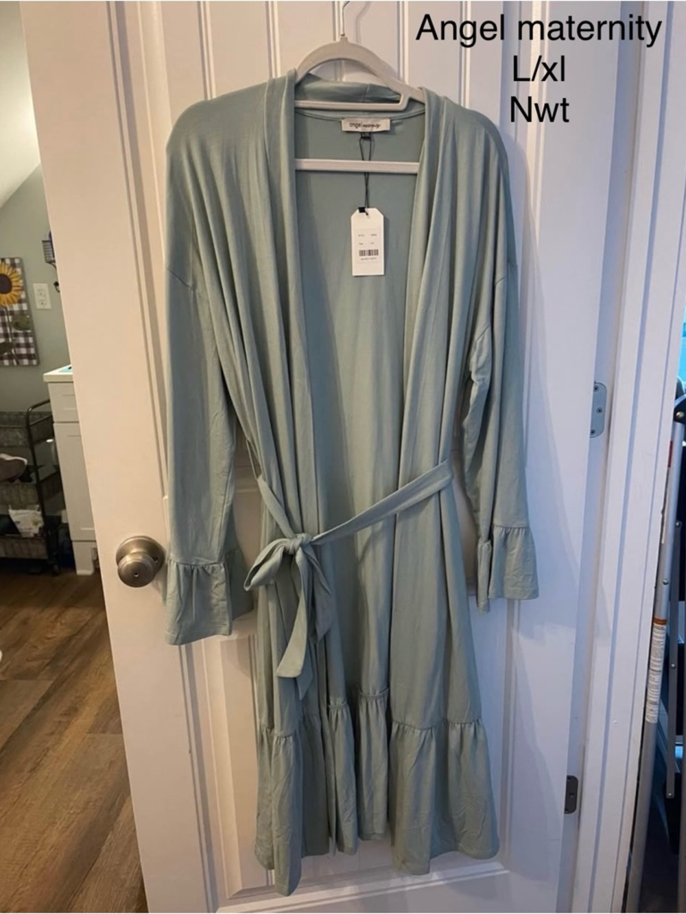Angel Maternity Sage Green Nursing & Maternity Robe